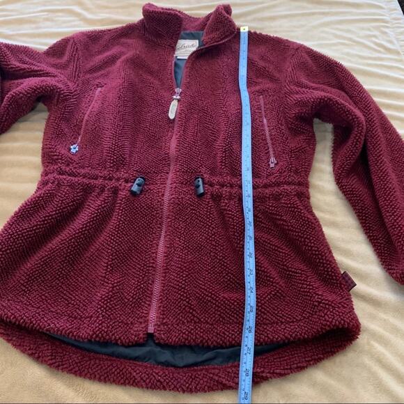 Woolrich maroon fleece full zip lined jacket Size S - Picture 8 of 10